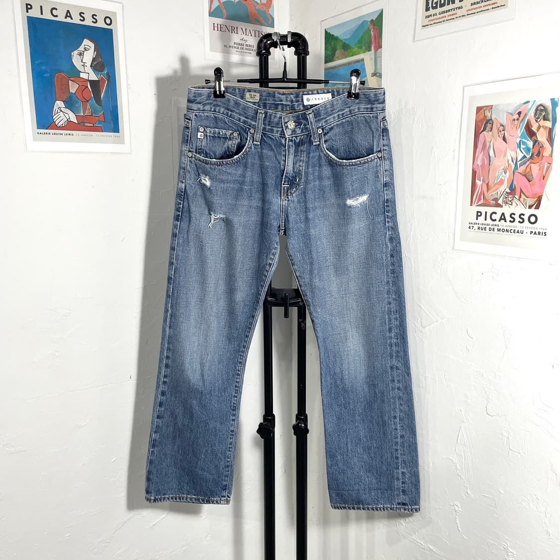 띠어리 데미지 워싱 데님팬츠 상품이미지1