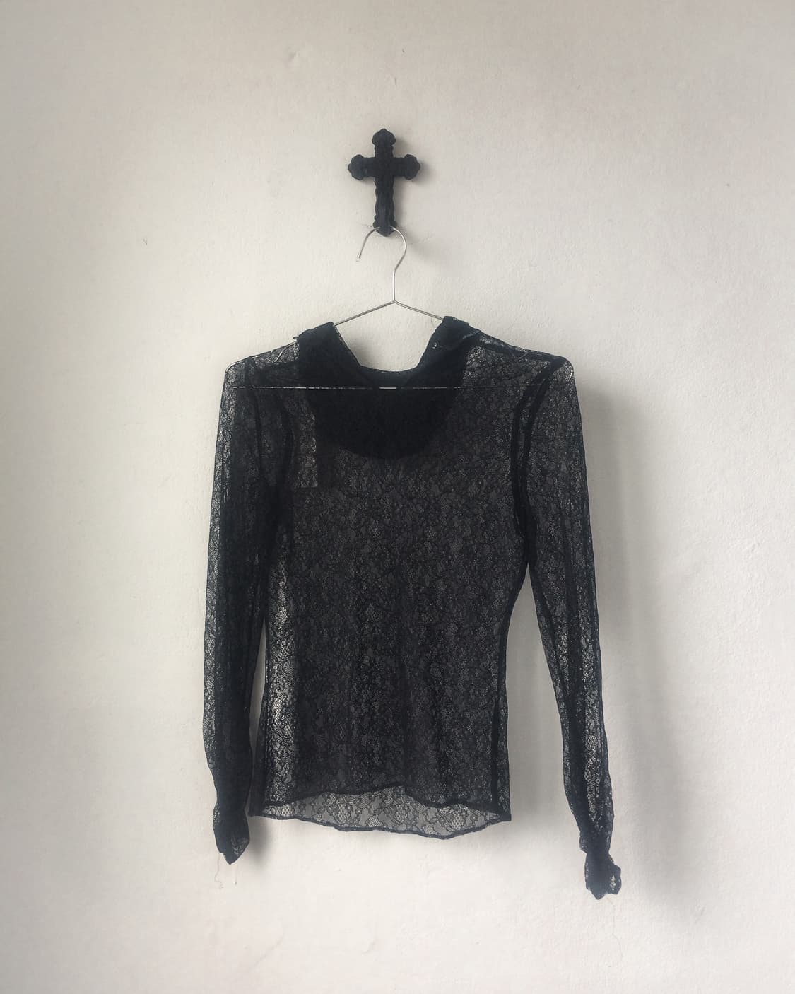 Lace high neck top 상품이미지2