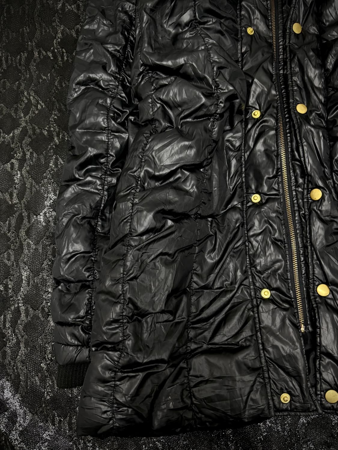 “CORNFLAKE” Y2K Mood Black Long Fur Padd 상품이미지2