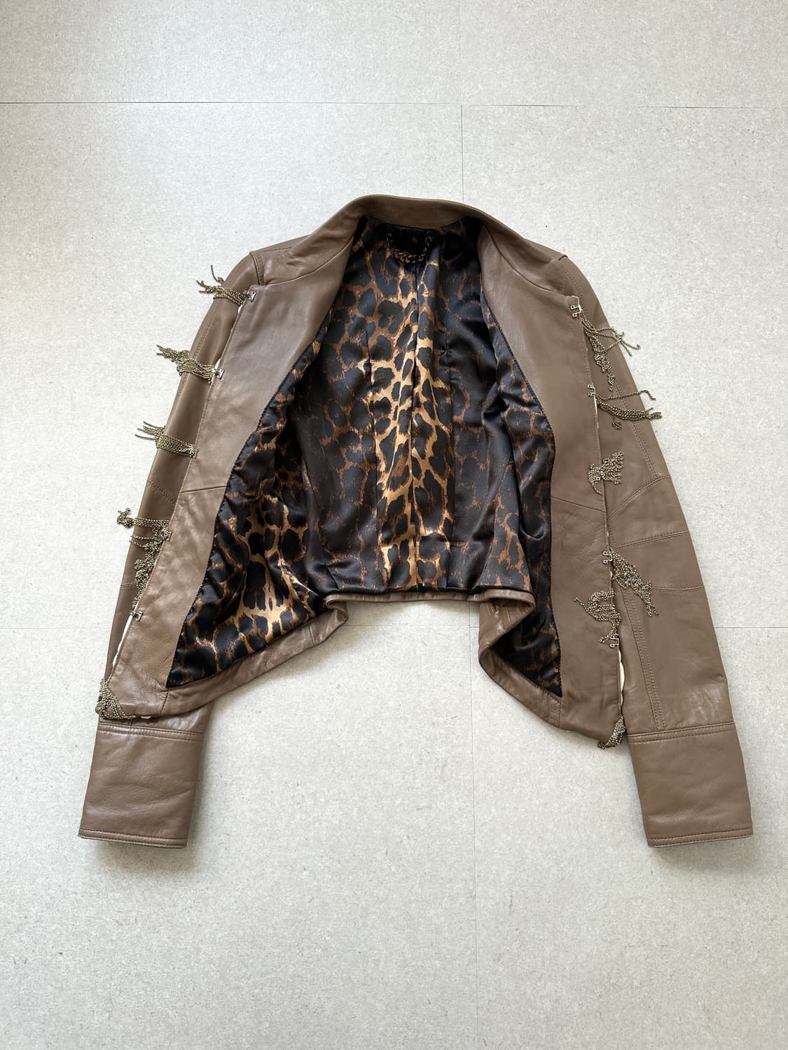 JPN VTG 나폴레옹 카멜 램스킨 레더 자켓 상품이미지7