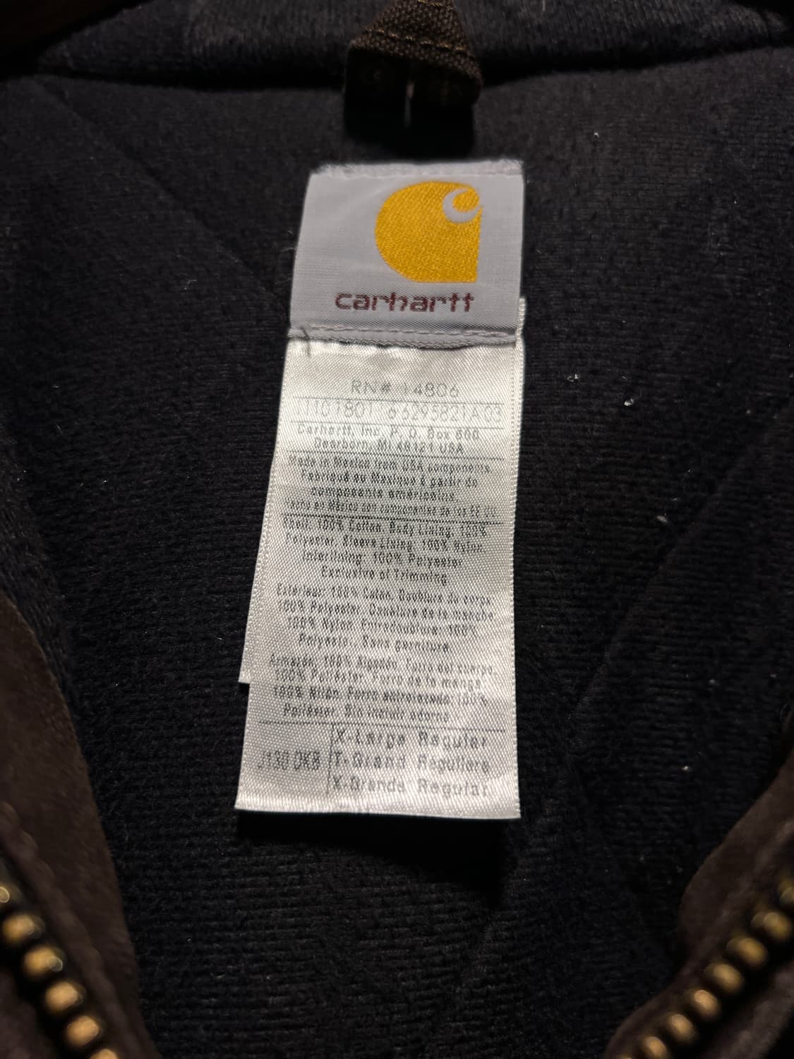 [XL]칼하트 USA J130 OVEC 다크브라운 액티브 워크 자켓 상품이미지2