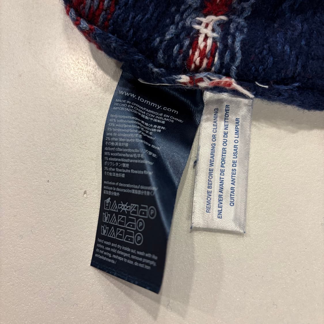 [L] 타미힐피거 페어아일 니트 남색 스웨터 B967 상품이미지6