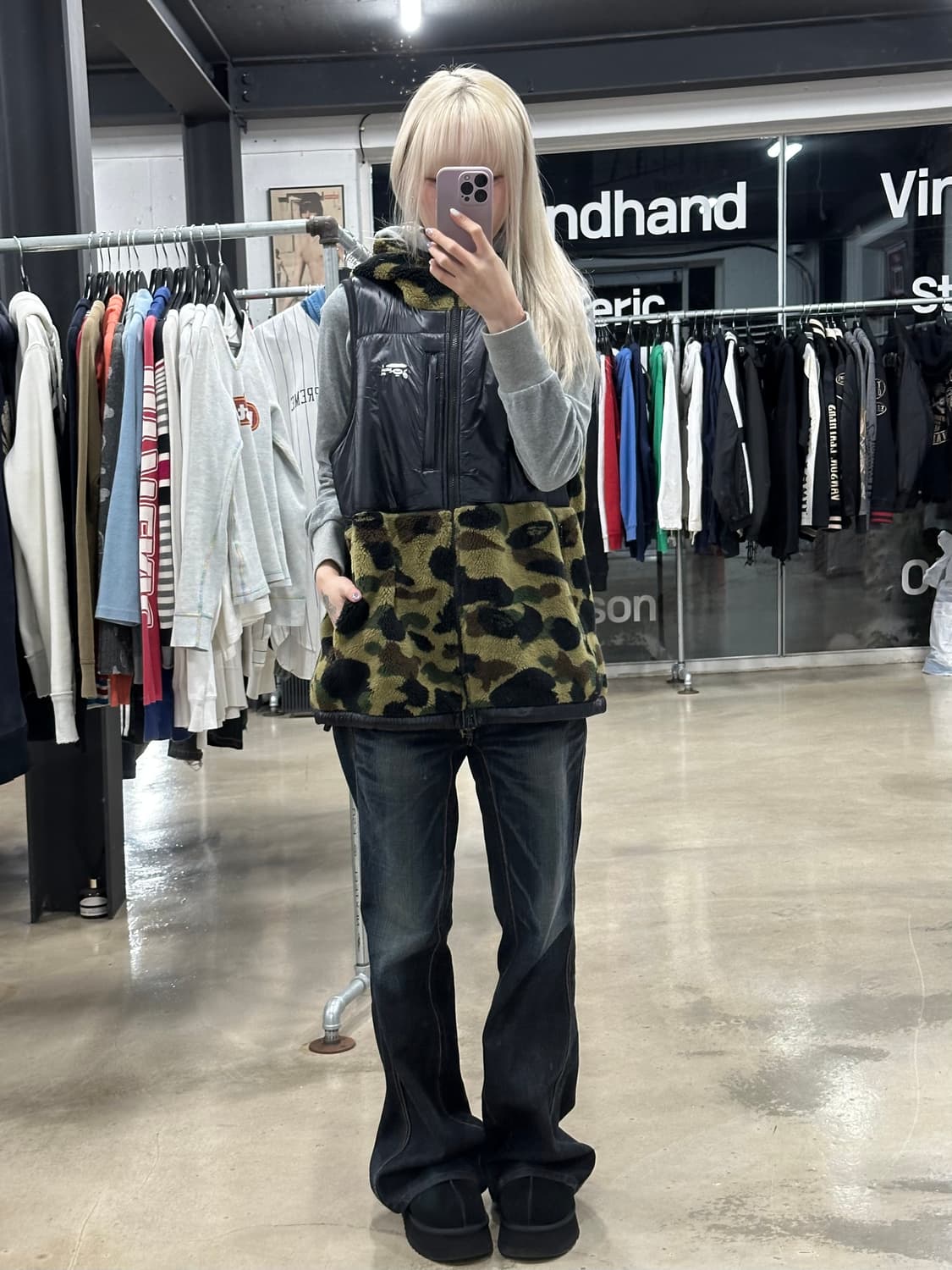 베이프 카모 패딩베스트 상품이미지2