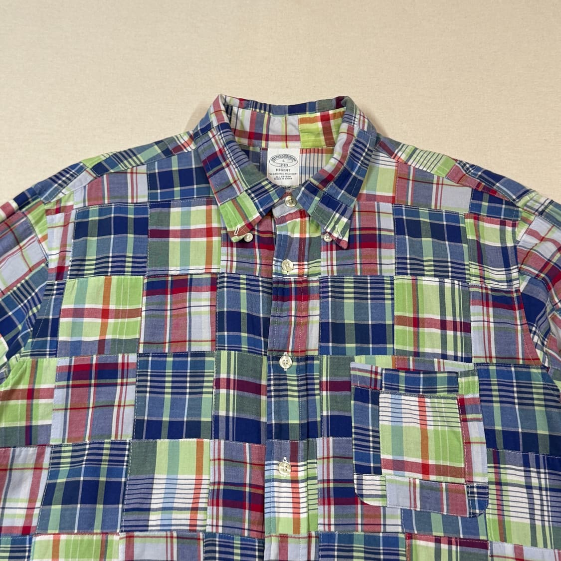 L) 브룩스 브라더스 리젠트핏 멀티 컬러 패치워크 셔츠 상품이미지3