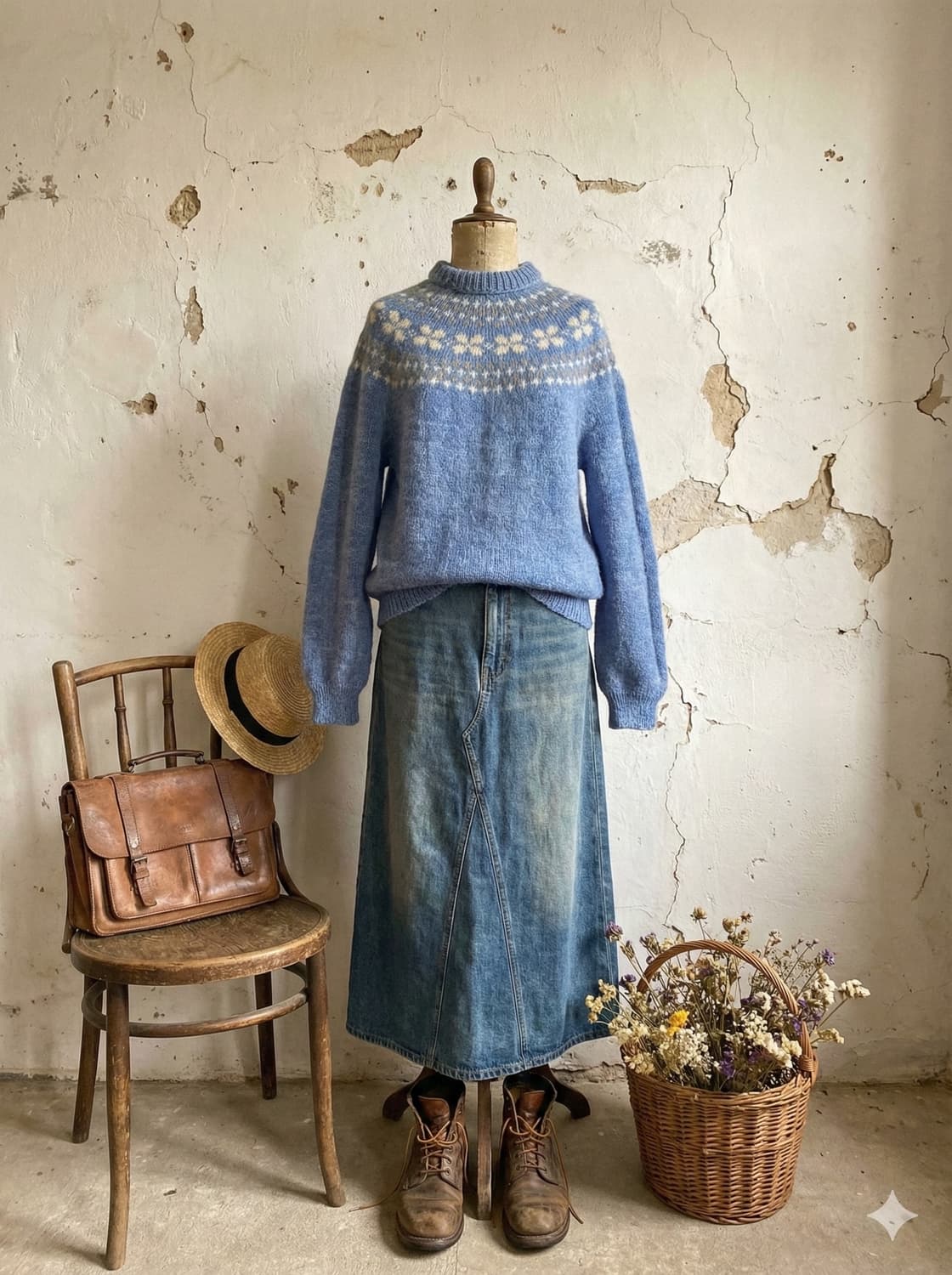 파우더리 블루 노르딕 울니트 상품이미지3