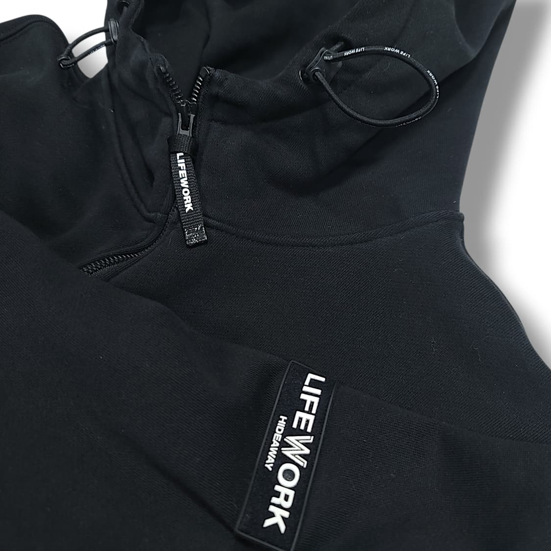 [M] 라이프워크 블랙 우븐패치 반집업 기모 후드 아노락 상품이미지8