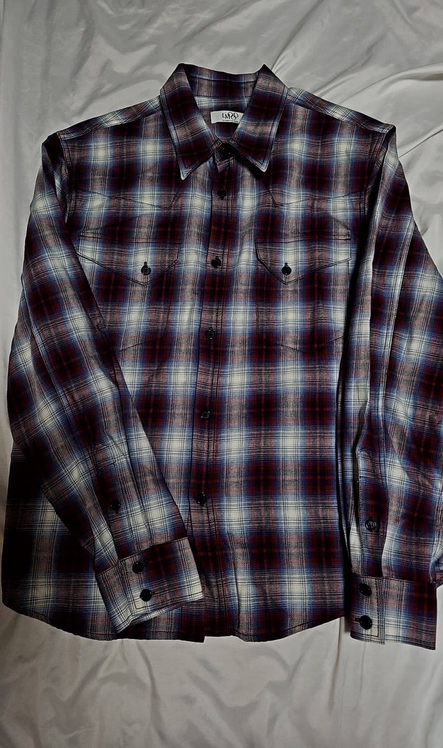 엘무드 이스트우드 웨스턴 체크셔츠 레드 46사이즈 팝니다 상품이미지5