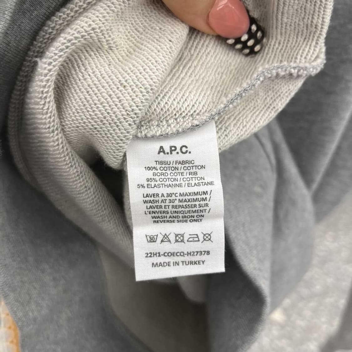 아페쎄 캐주얼 모던 빈티지 빅 스펠로고 맨투맨 XS C10546 상품이미지6