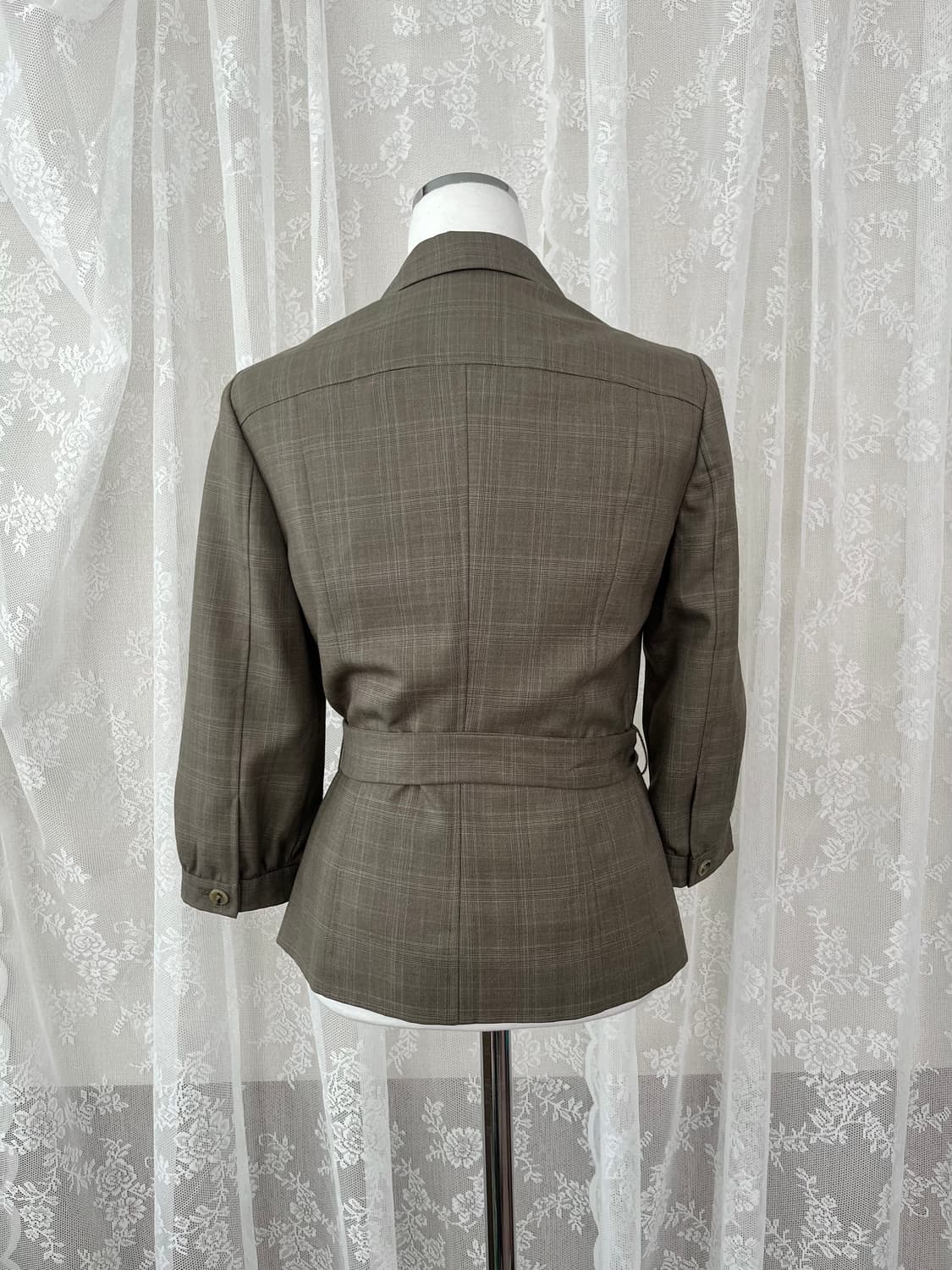 0) 바나나 리퍼블릭 7부소매 체크 자켓 브라운 상품이미지2