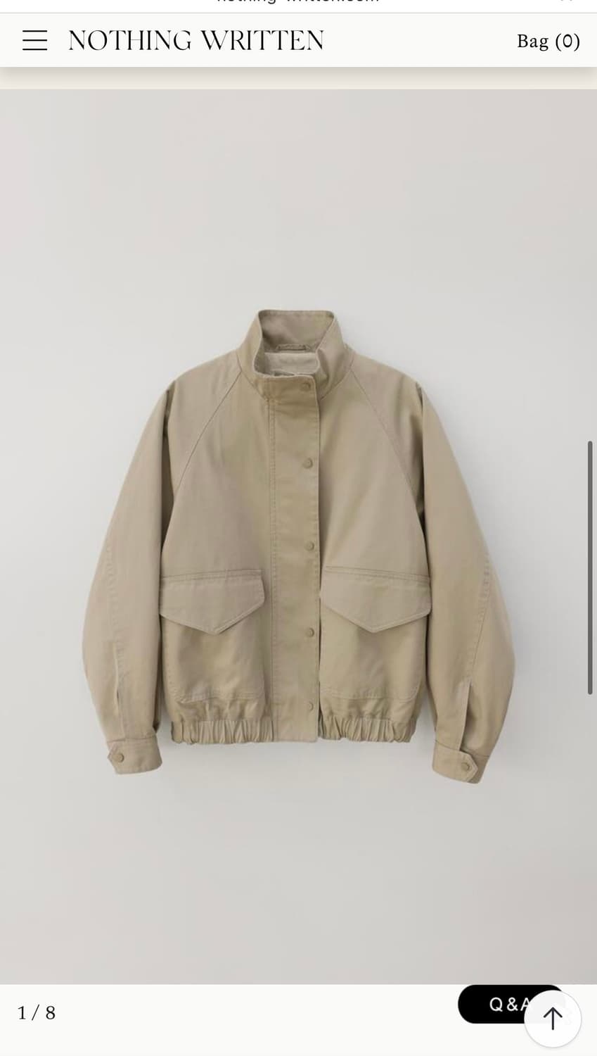 낫띵리튼 코튼 블루종 봄버 자켓 상품이미지3