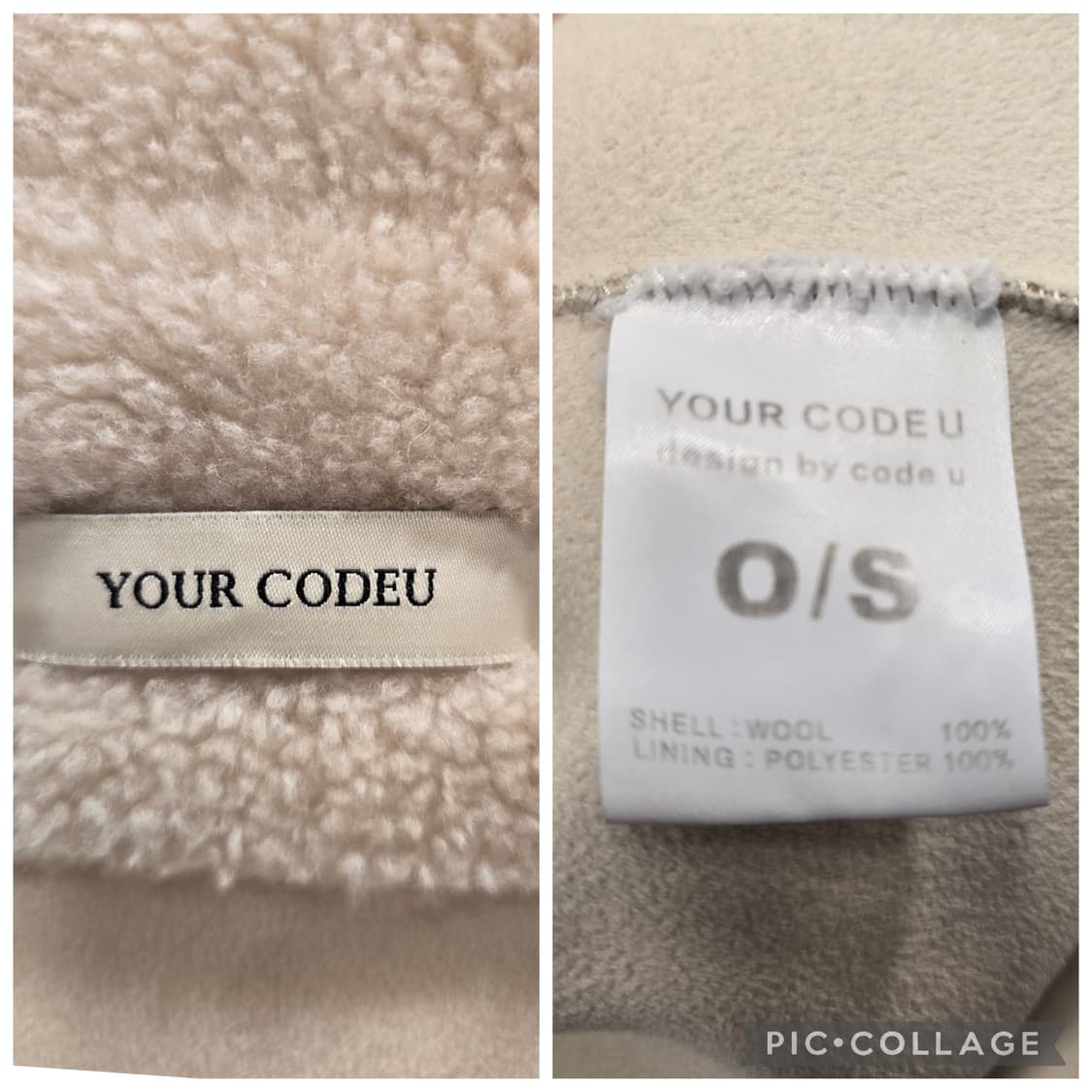코드유 타낫 시어링  베이지 퍼 자켓 프리사이즈 상품이미지8