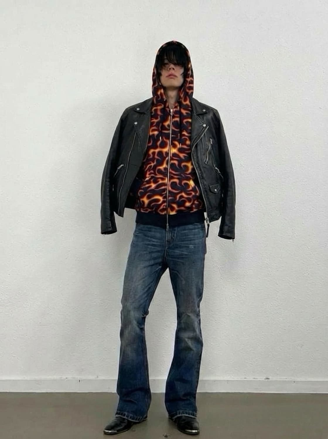 Moschino 화이어프레임 풀 프린트  더블집업 후드티 상품이미지1