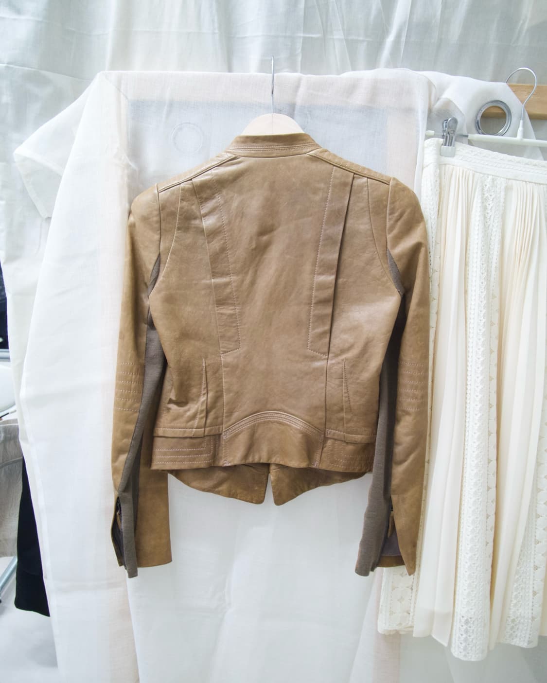 lamb leather stand collar jacket 상품이미지4