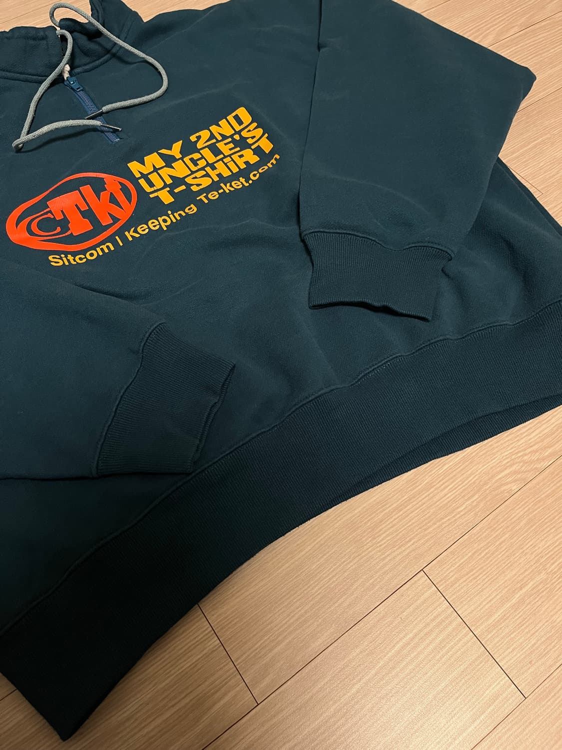 테켓 하프집업 맨투맨 블루그린 상품이미지3