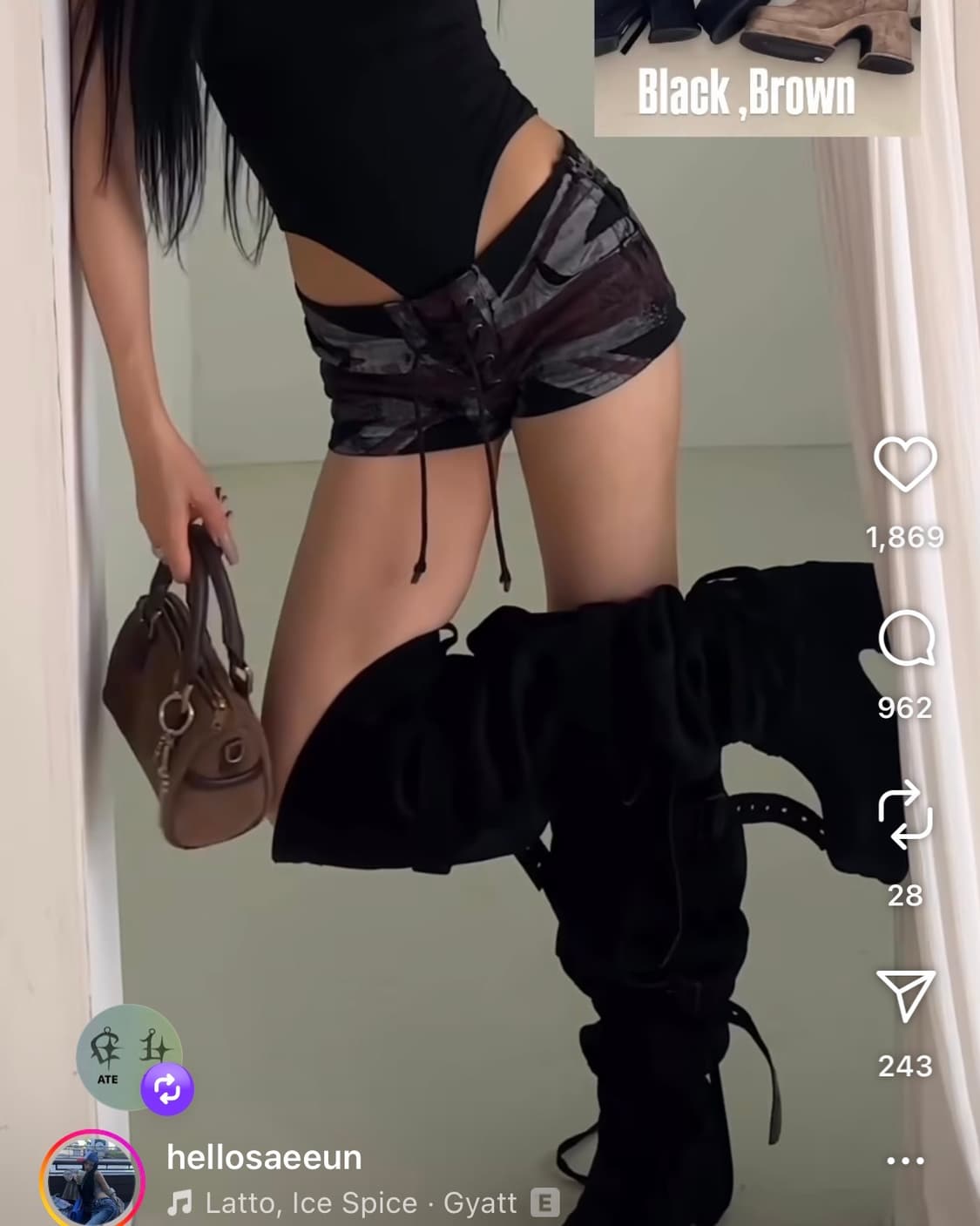 게이트리스 싸이하이 버클 스웨이드 롱부츠 블랙 M(235 240 245) 상품이미지1