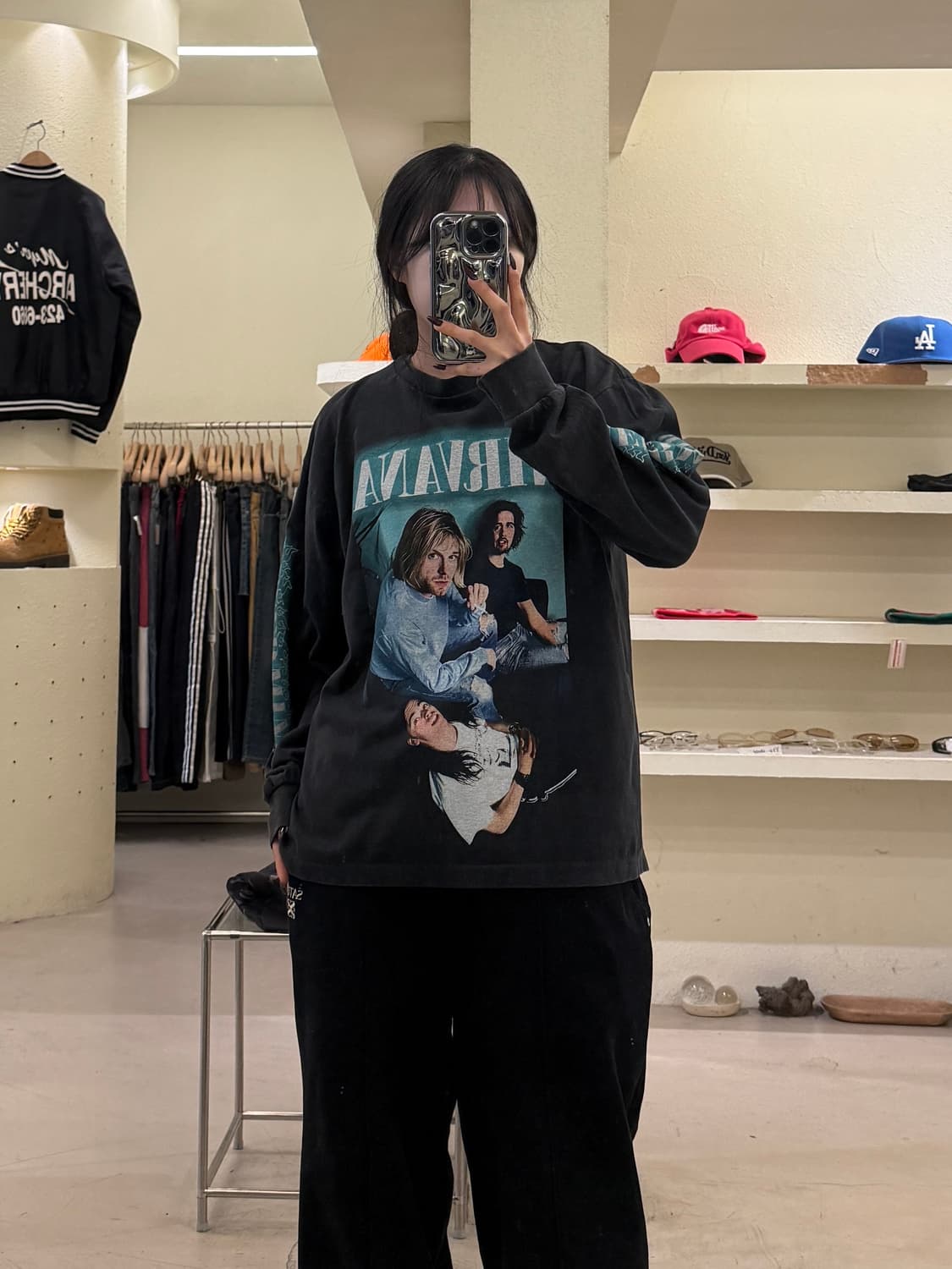 빈티지 너바나 밴드 프린팅 롱슬리브 U1524 상품이미지1