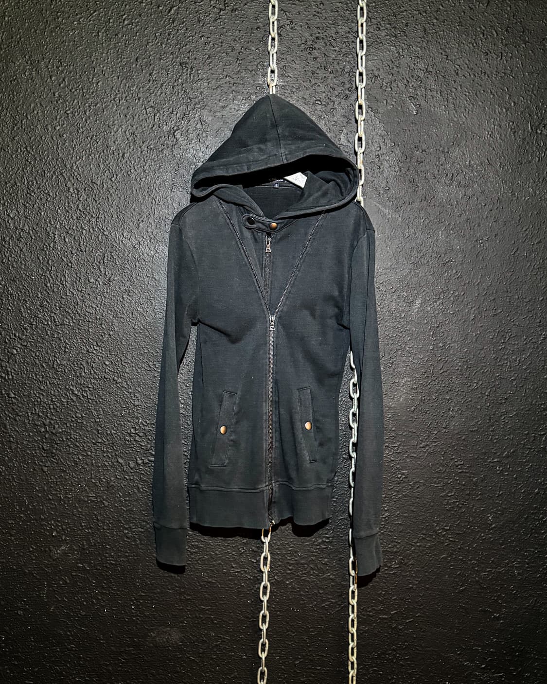 ABAHOUSE - Black double zipper Hoodie 상품이미지2