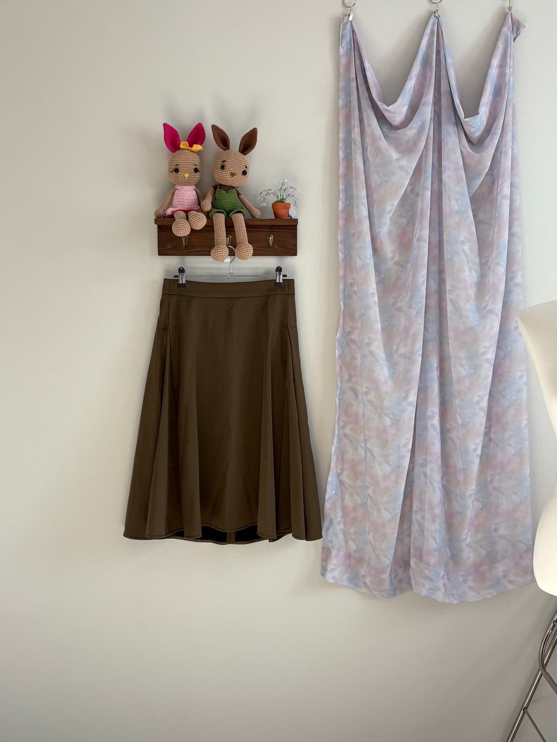 카키 미디 스커트 상품이미지1