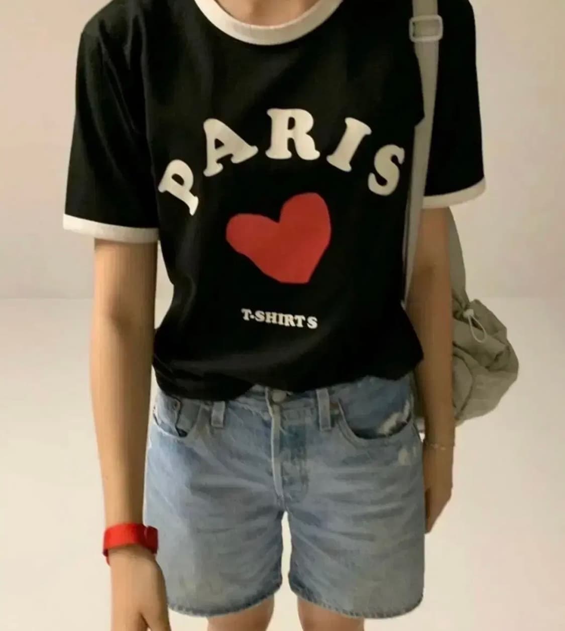 비아 파리스 하트 링거 반팔 티셔츠 상품이미지4