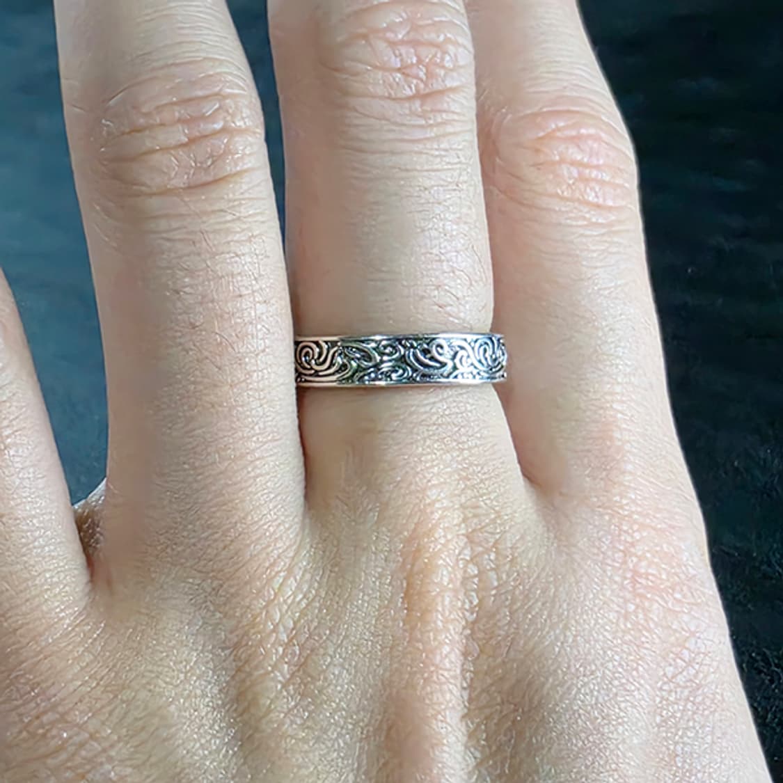 Arabesque 백동 남자 엔틱 빈티지 명품 고대 곡선 조각 반지 상품이미지6