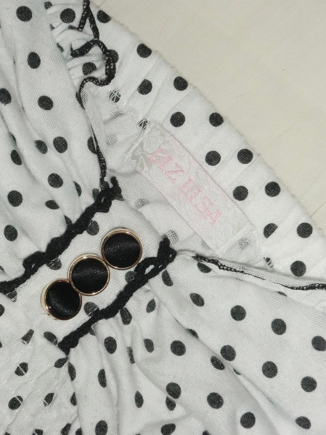 리즈리사 도트 리본 나시 슬리브리스 로걀탑 히메갸루 상품이미지2