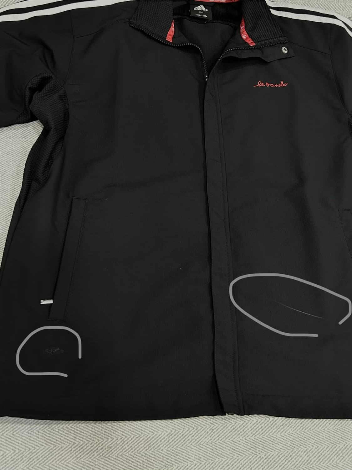 아디다스 우븐 바람막이 반팔 집업 자켓 점퍼 검흰 상품이미지10