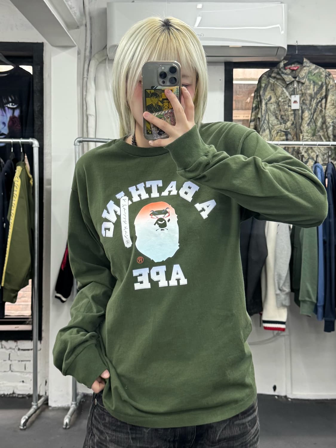 베이프 가부키 카키 롱슬리브 상품이미지3