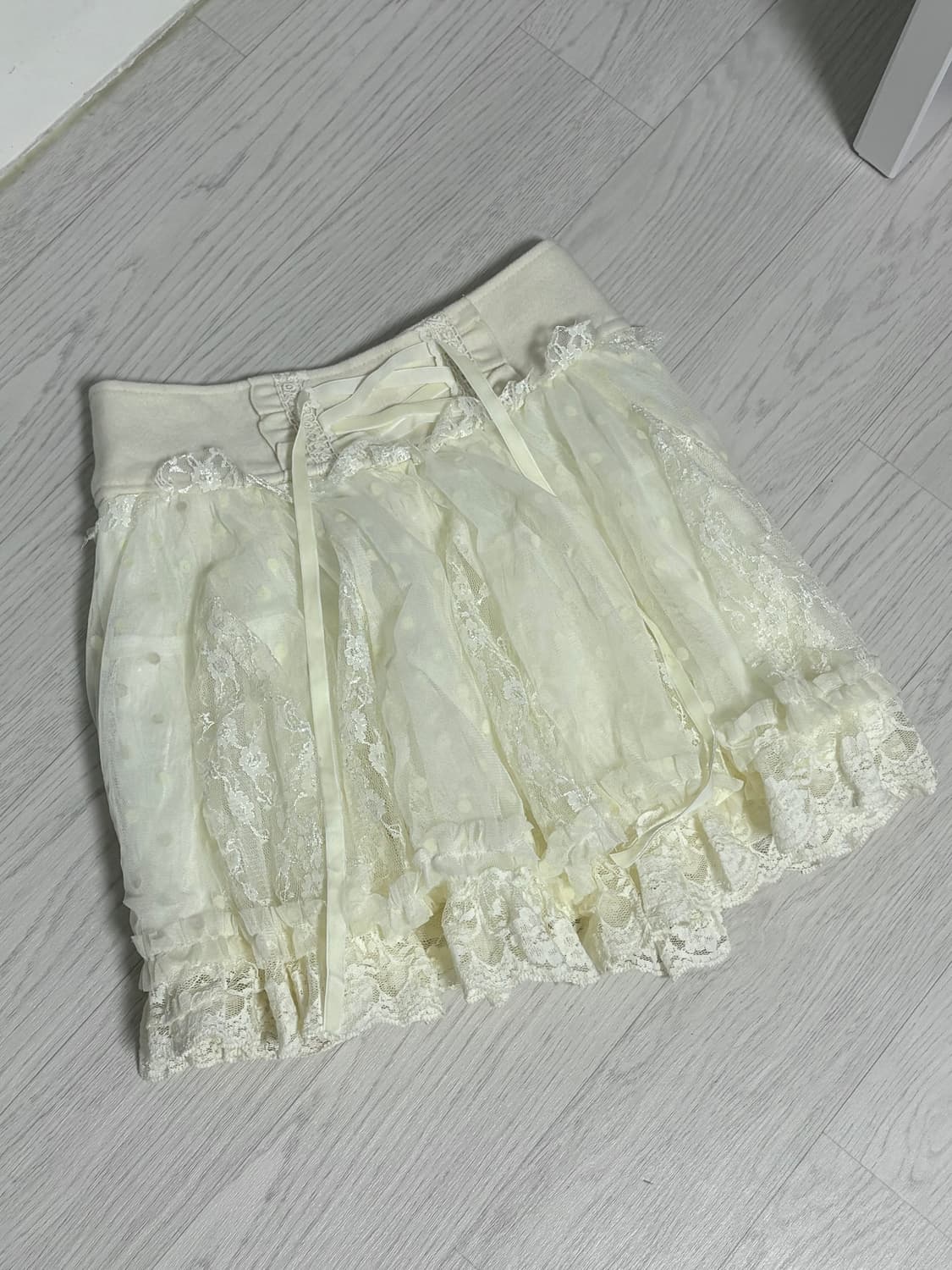 리즈리사 도트 레이스 스커트 큐롯 치마 히메갸루 라떼갸루 상품이미지2