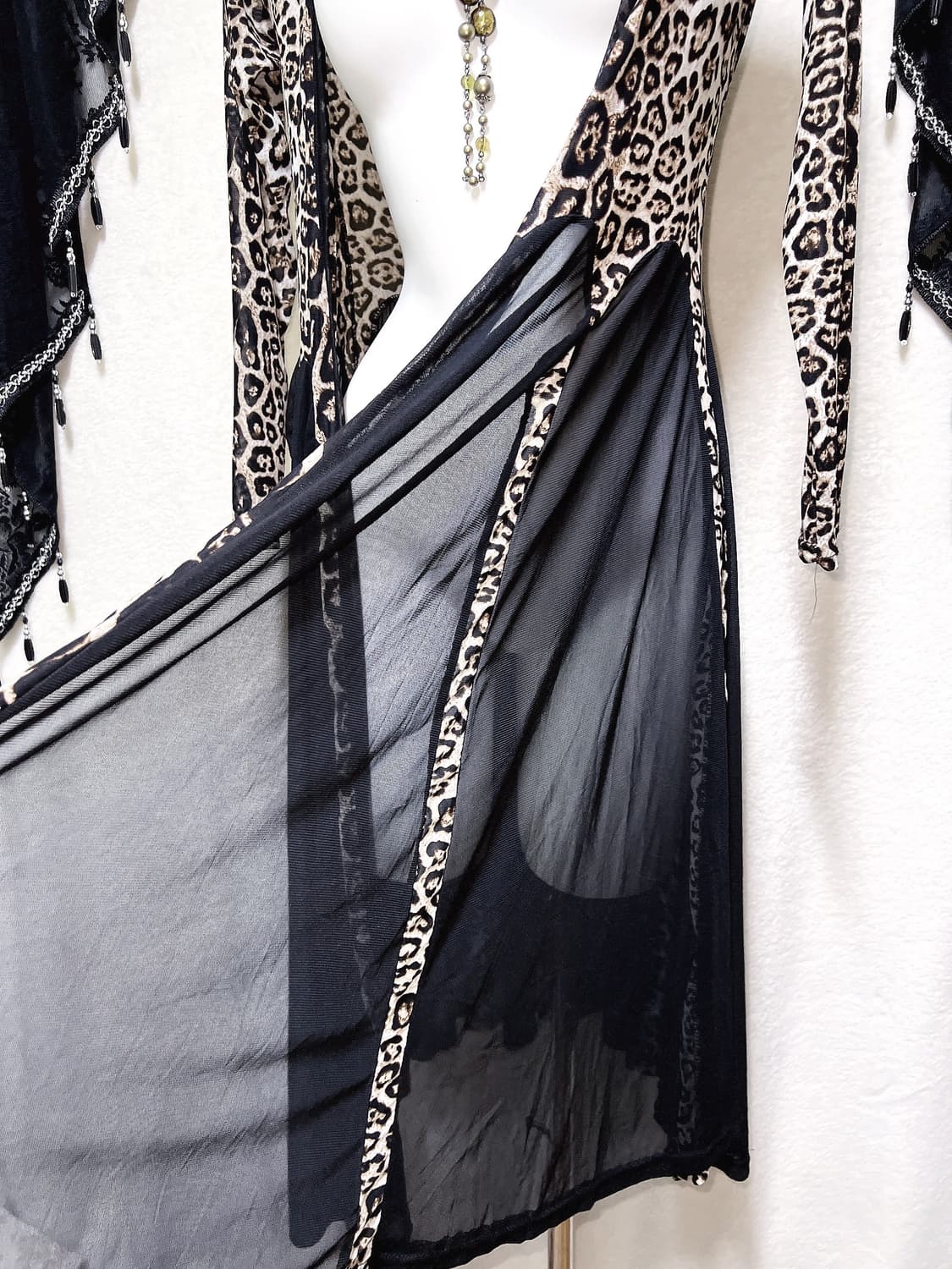 레오파드 호피 오네갸루 드레이프 롱가디건 로브 고딕 고스 펑크 핀터 상품이미지6