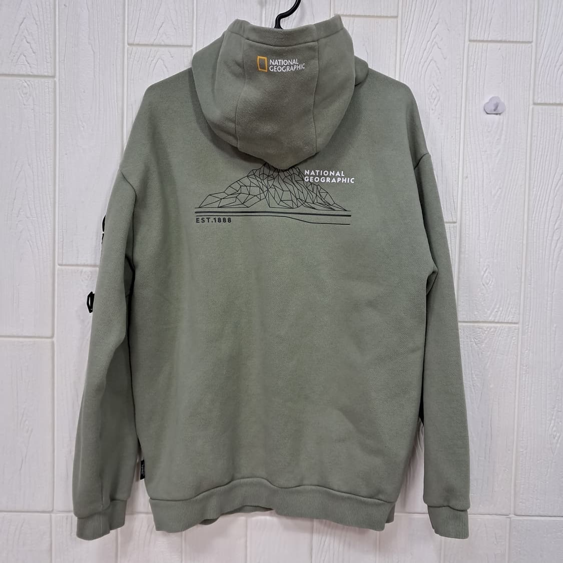 내셔널지오그래픽 카키색 후드티 포켓 160 상품이미지2