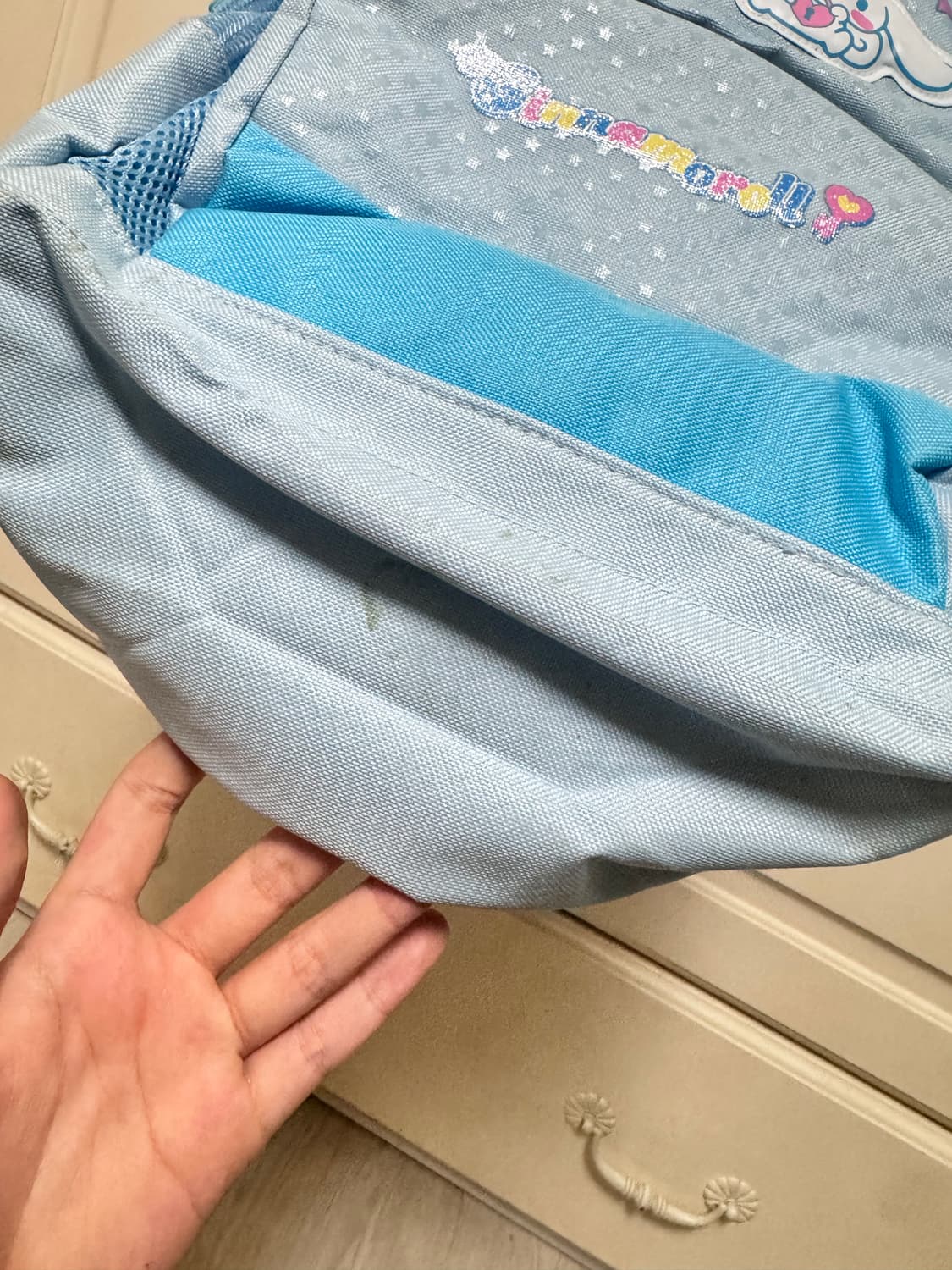 서브컬쳐 지뢰계 양산형 시나모롤 스카이블루 백팩 배낭 상품이미지4