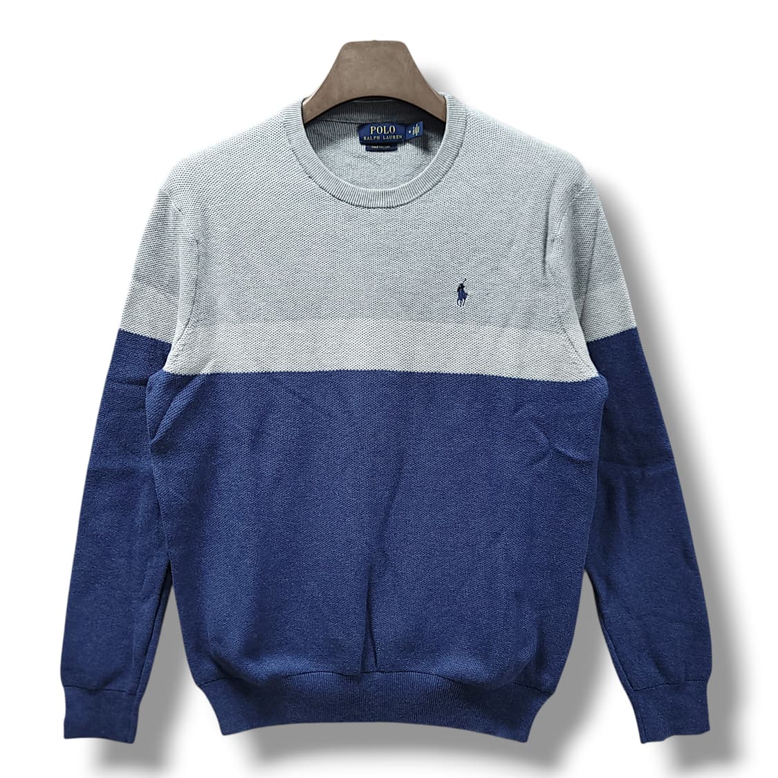[M] 폴로 배색 스트라이프 피마코튼 니트 상품이미지1
