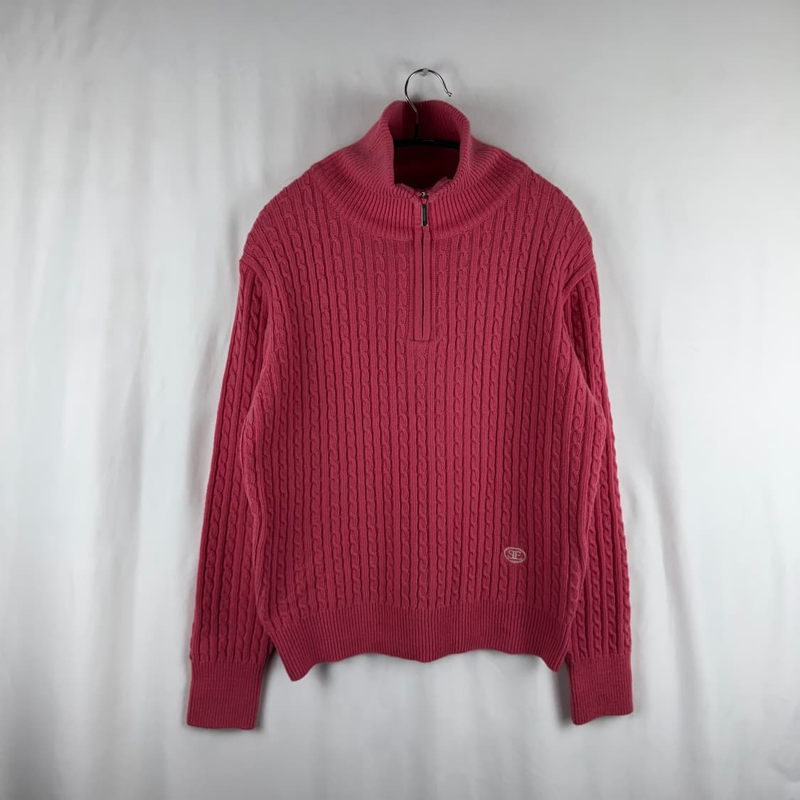 F) 시엔느 클래식 하프집업 케이블 니트 핑크 상품이미지2