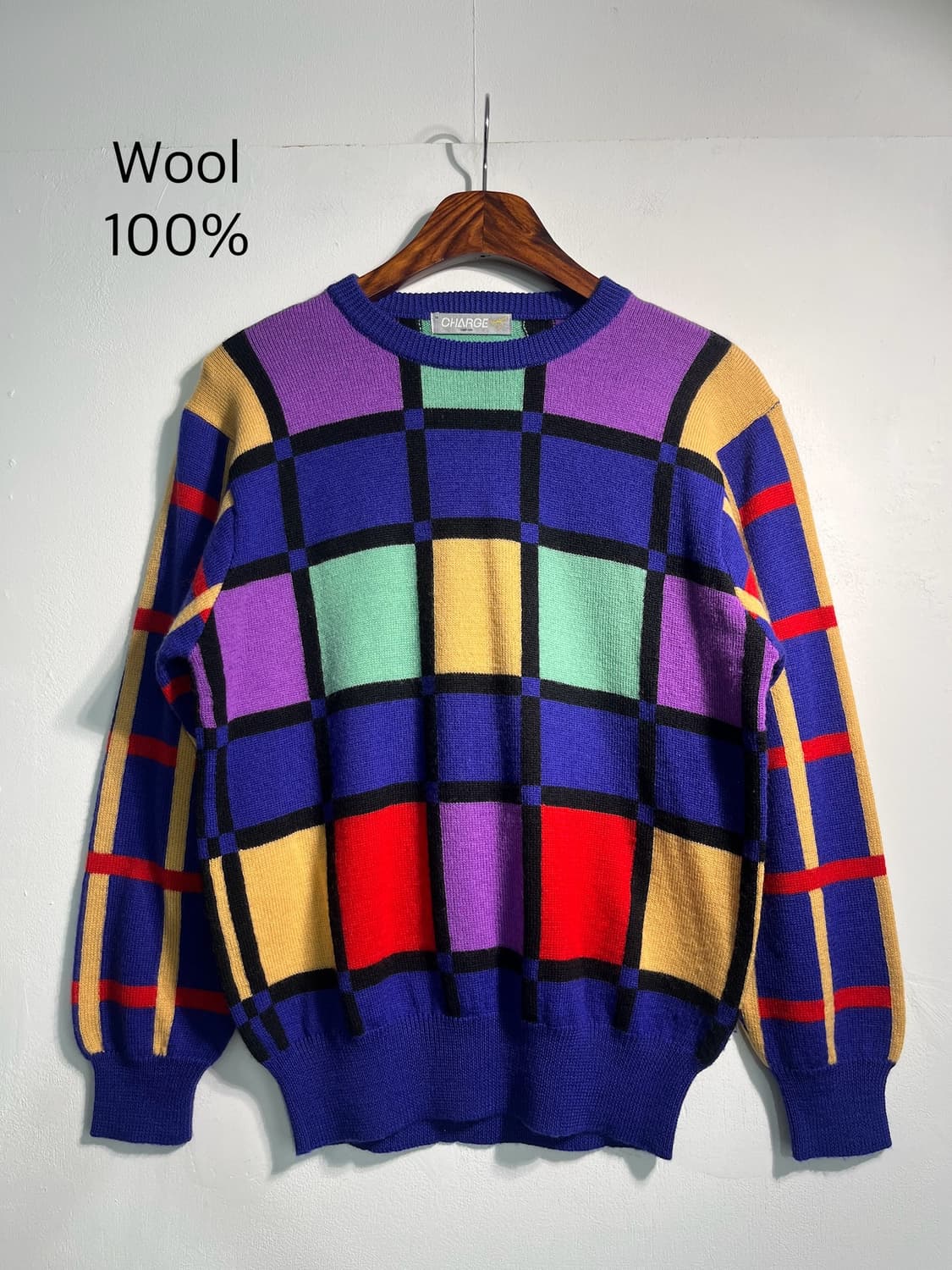 Wool 100% 멀티컬러 니트 울100 상품이미지1