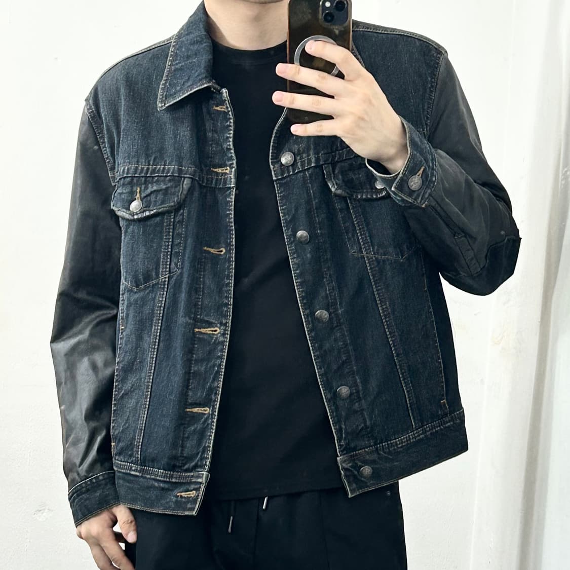 아르마니 익스체인지 레더암 데님 자켓 상품이미지2