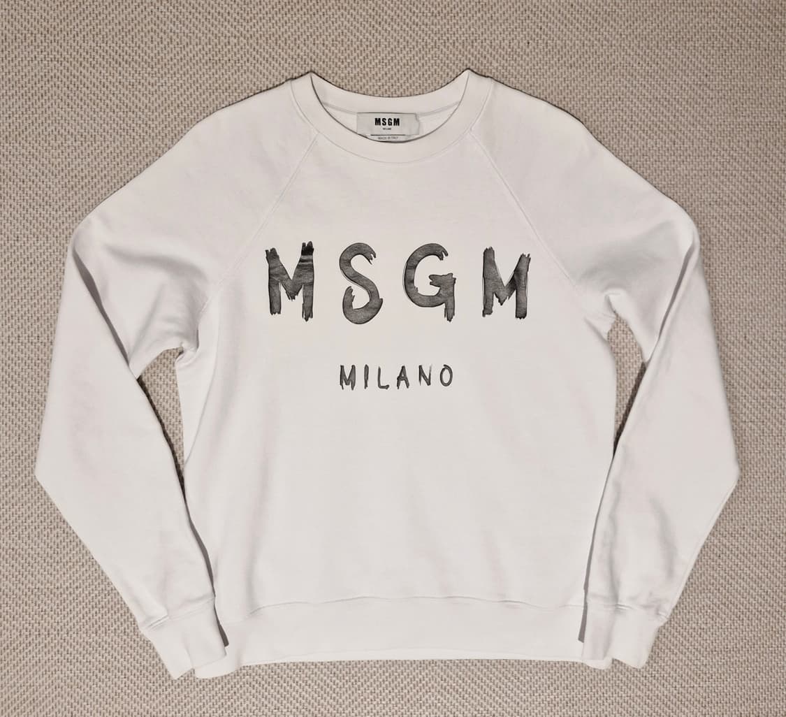 MSGM 브러쉬드 로고 코튼 크루넥 스웻셔츠 맨투맨 M 상품이미지3