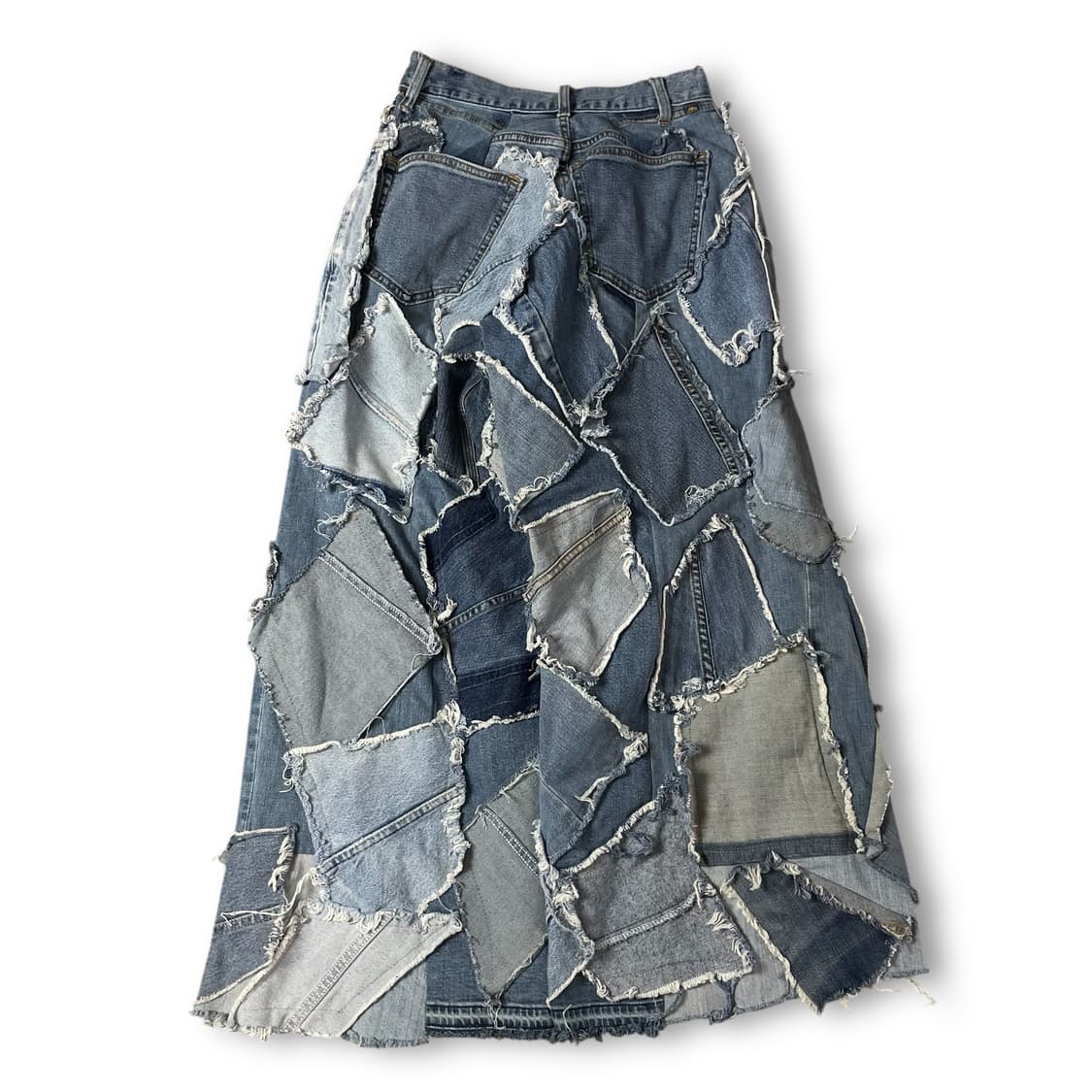 (28) 빈티지 중청 패치워크 커스텀 와이드 데님 팬츠 상품이미지2