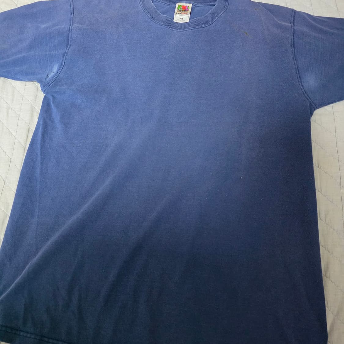 [L] 00s 후룻오브더룸 빈티지 블랭크 티셔츠 네이비 하드페이드 상품이미지2
