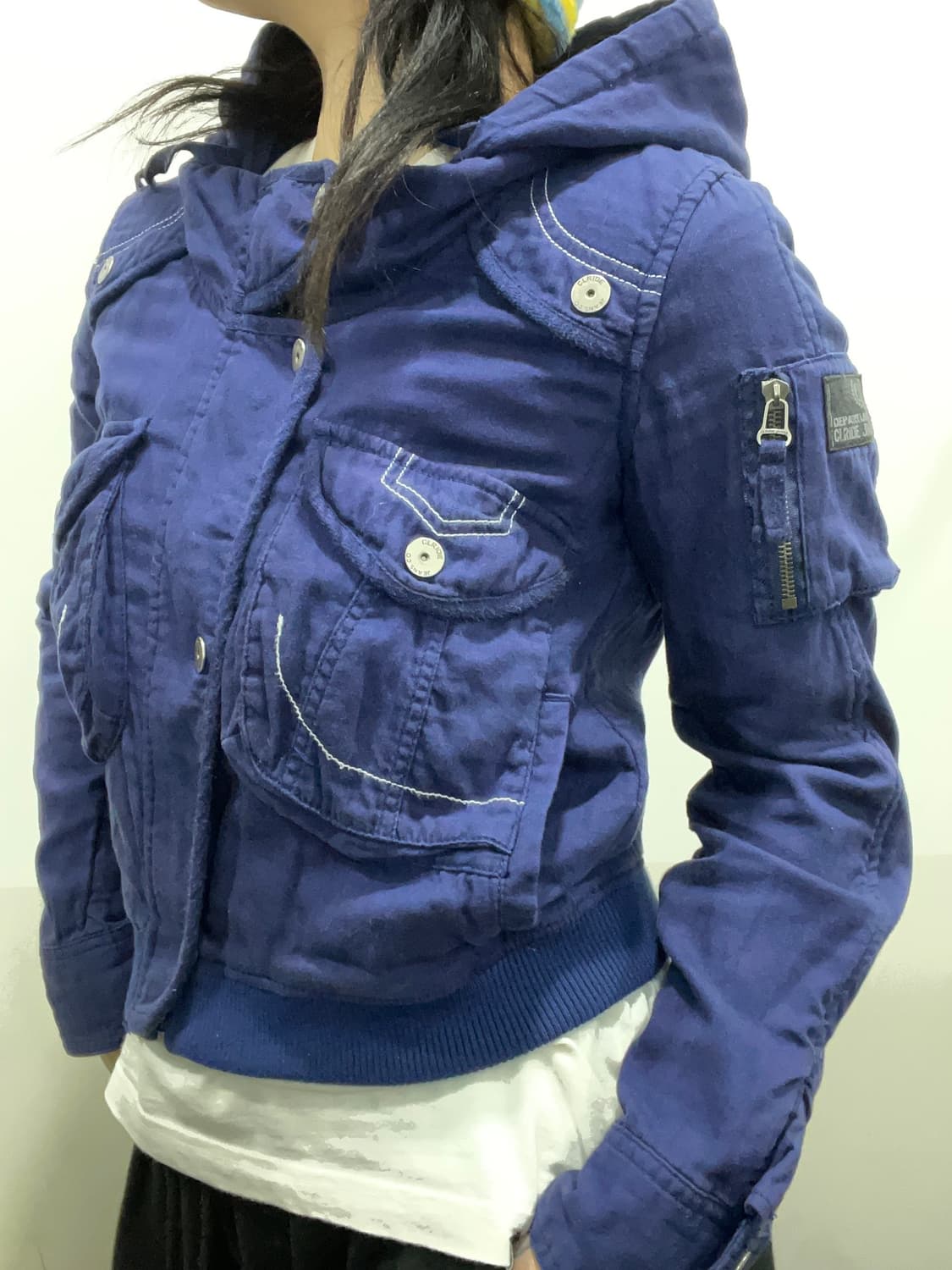 Y2K 포켓 크롭 후드 봄버자켓 상품이미지2