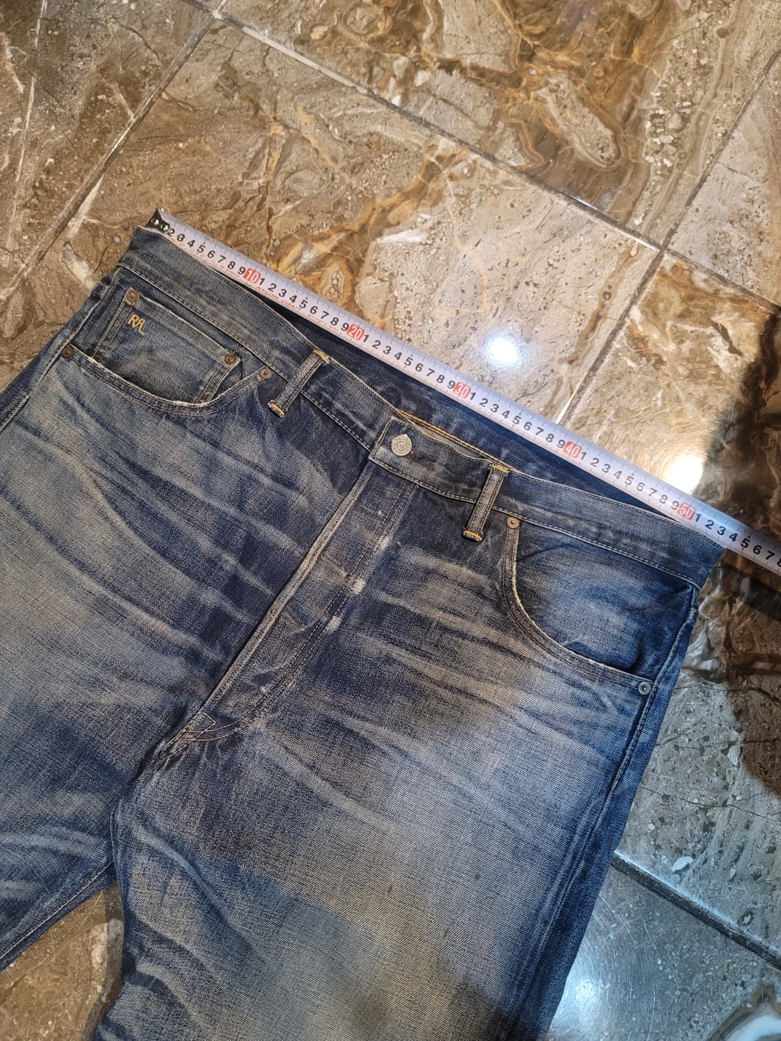 더블알엘 워싱 셀비지 데님팬츠 (빅사이즈) 상품이미지5