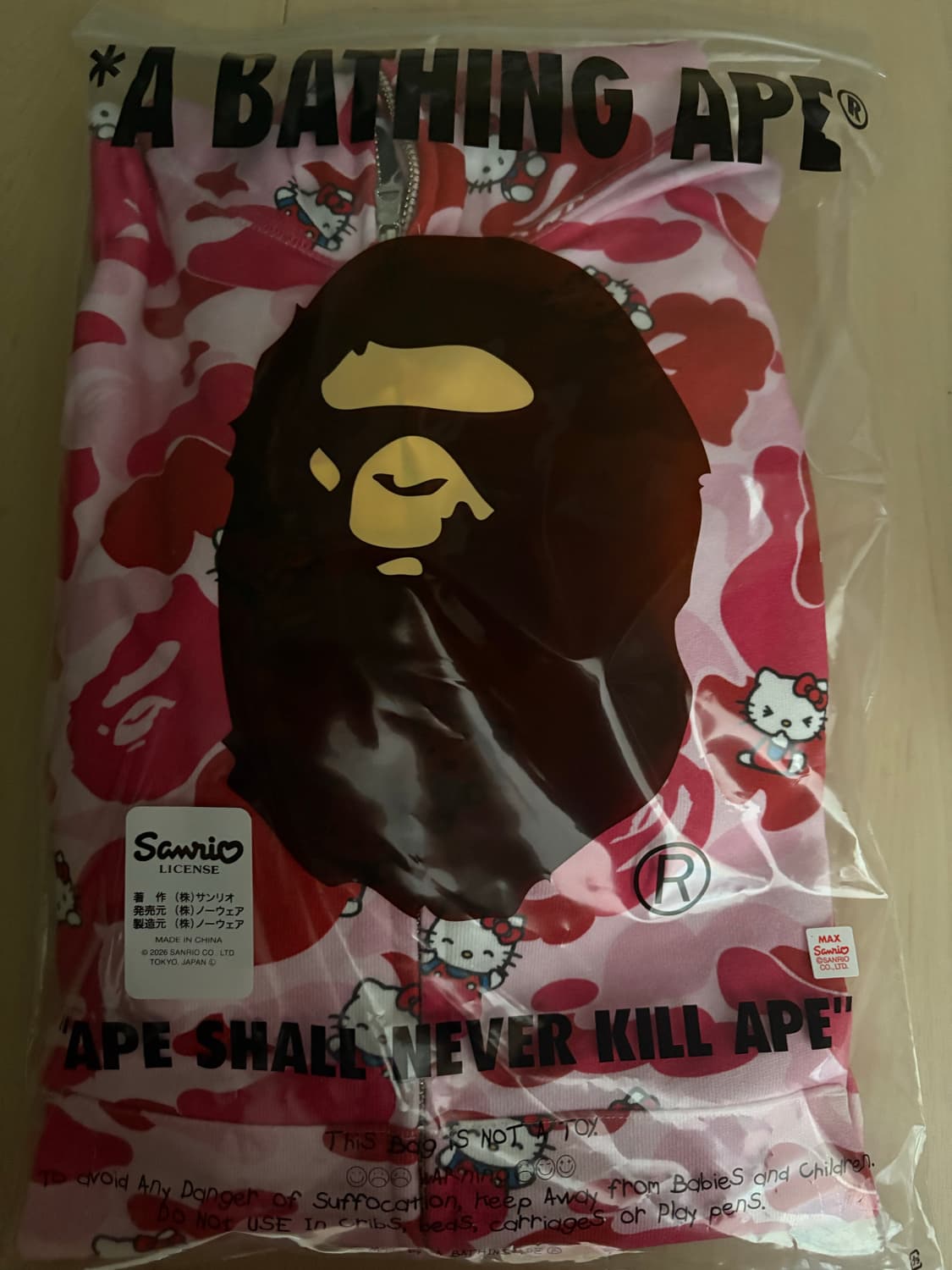 Bape 베이프 X 산리오 헬로키티 후드집업 핑크 S 상품이미지3