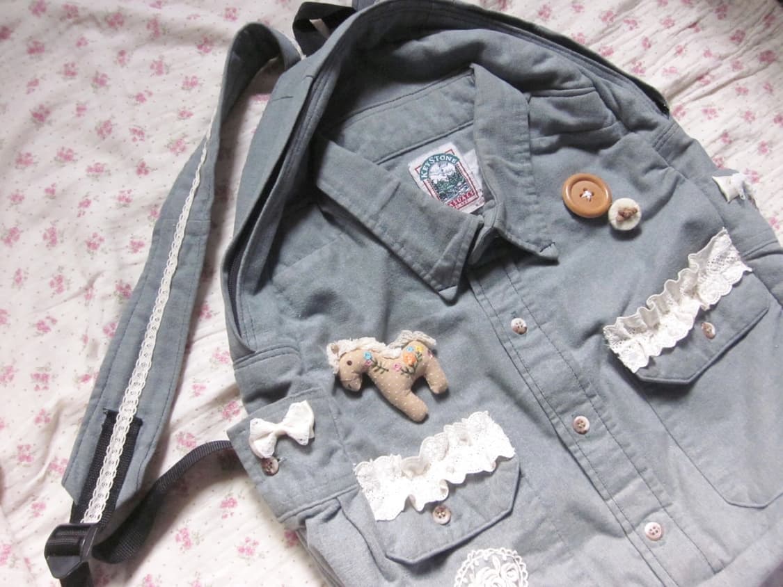 (메이드) 빈티지 데님셔츠 백팩 상품이미지5