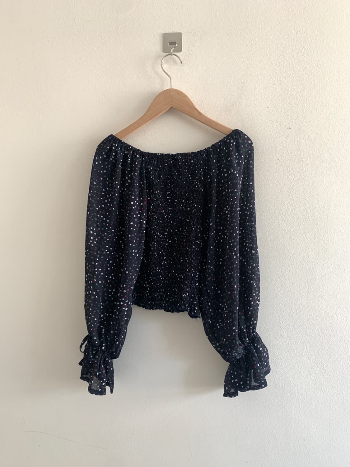 Dot navy shirts blouse 상품이미지5