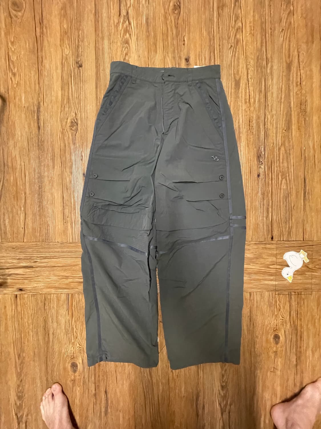 (1) 산산기어 테이퍼드 버튼 팬츠 차콜 상품이미지6