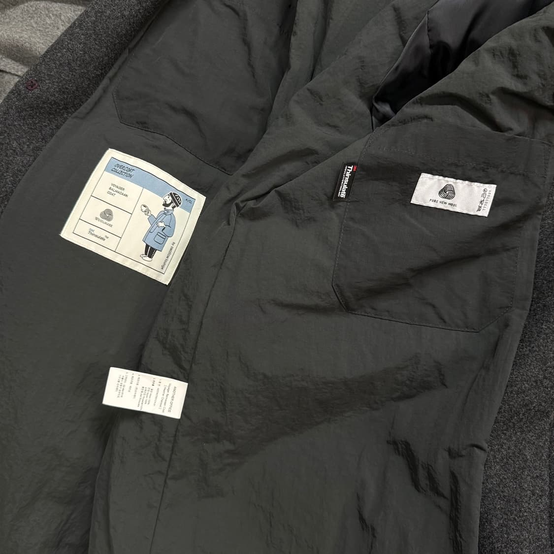 어나더오피스 보이저 발마칸 롱 코트 (Heather Charcoal) 상품이미지7