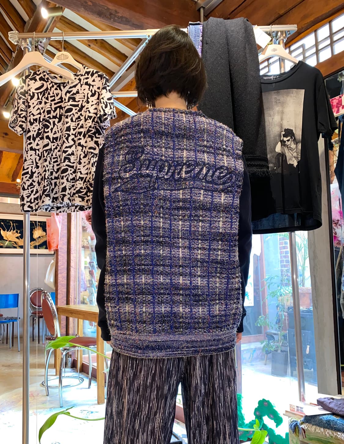 Supreme Logo detail Zip up Sweater Vest 상품이미지1