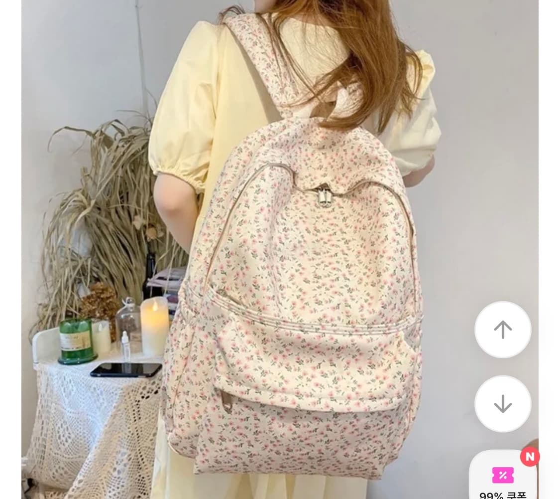 빈티지 플라워 보부상 백팩 상품이미지5