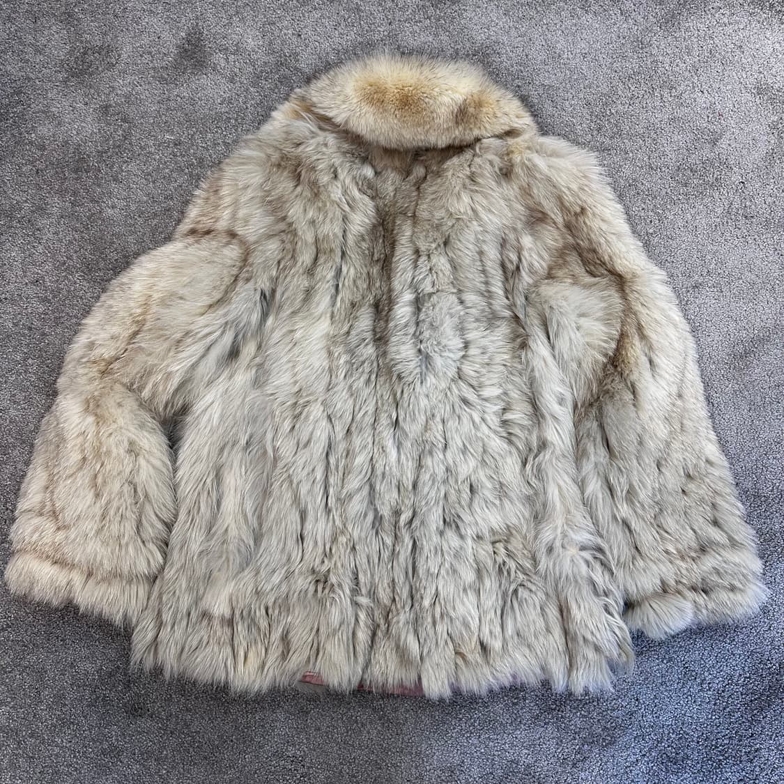 빈티지 아이보리/그레이 사가폭스 퍼자켓M 상품이미지4