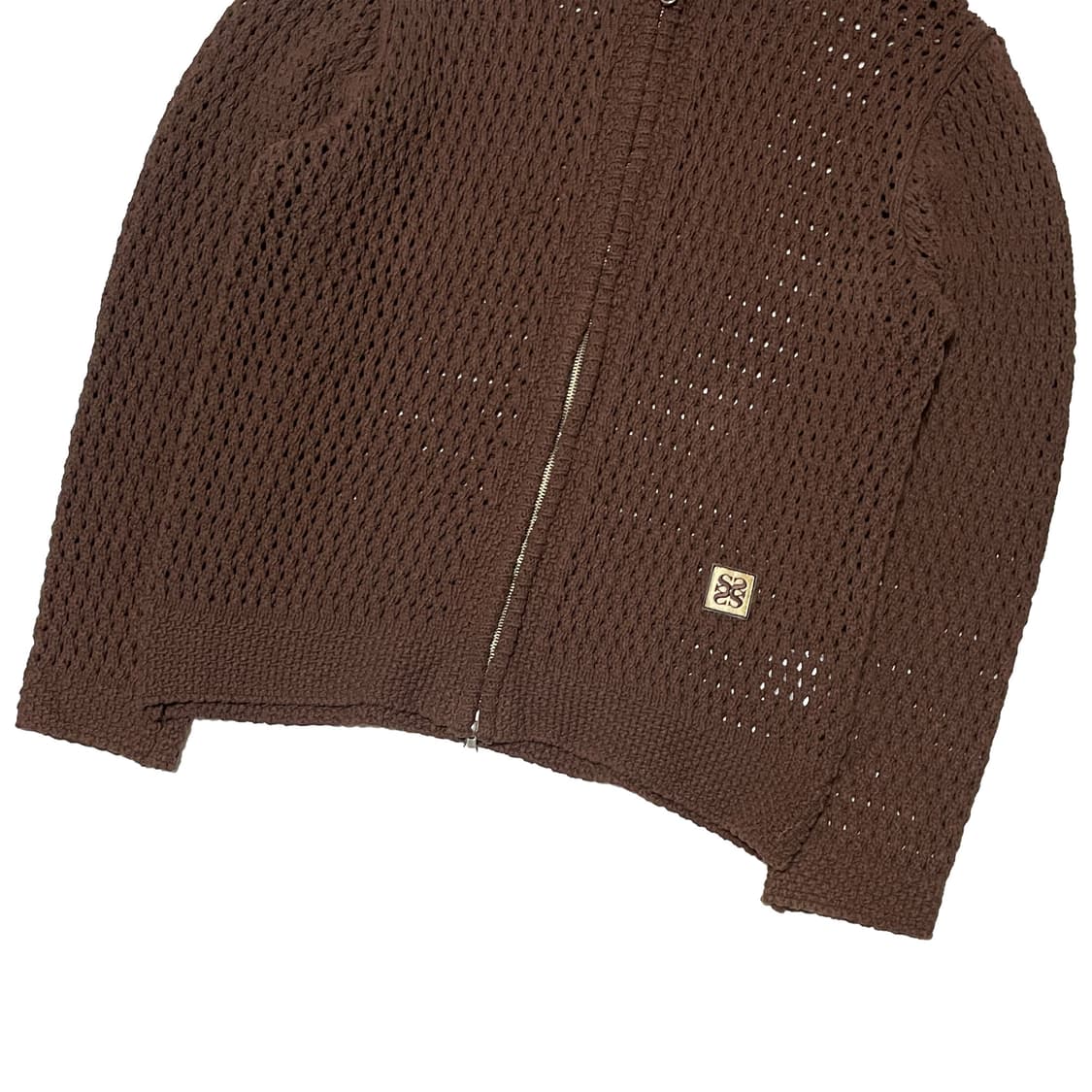 SATUR 세터 브라운 니트 후드집업 상품이미지3