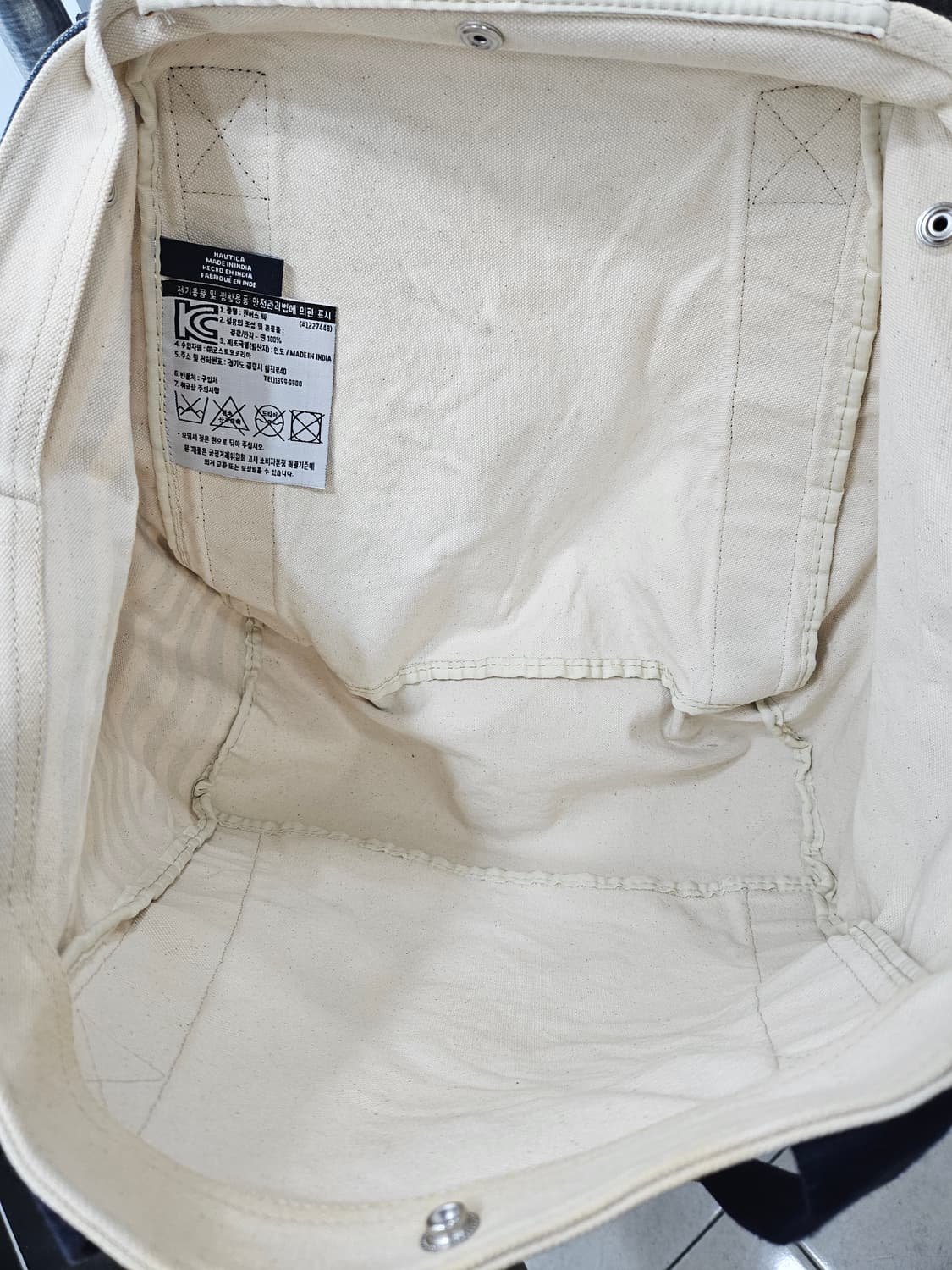 노티카 캔버스 숄더 스트라이프 토드백 상품이미지4